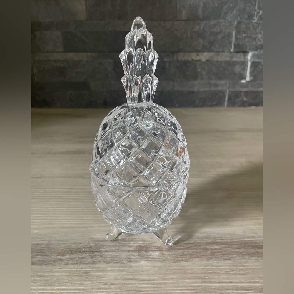 Vintage Crystal Pineapple Trinket Dish